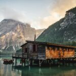 architectural photography of brown wooden house