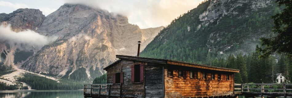 architectural photography of brown wooden house